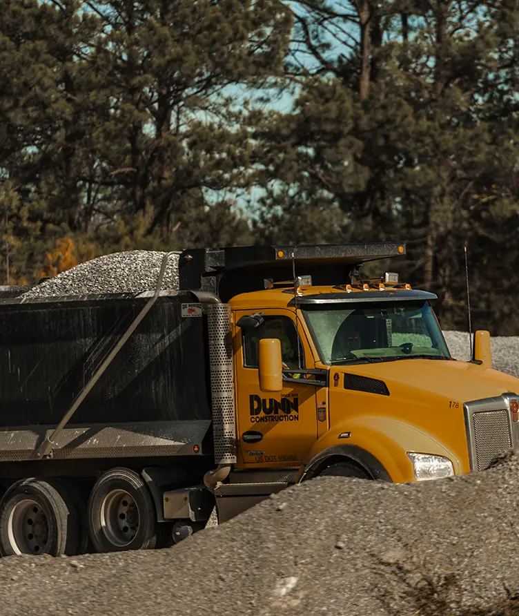 Dunn Construction Truck Hauling Aggregate