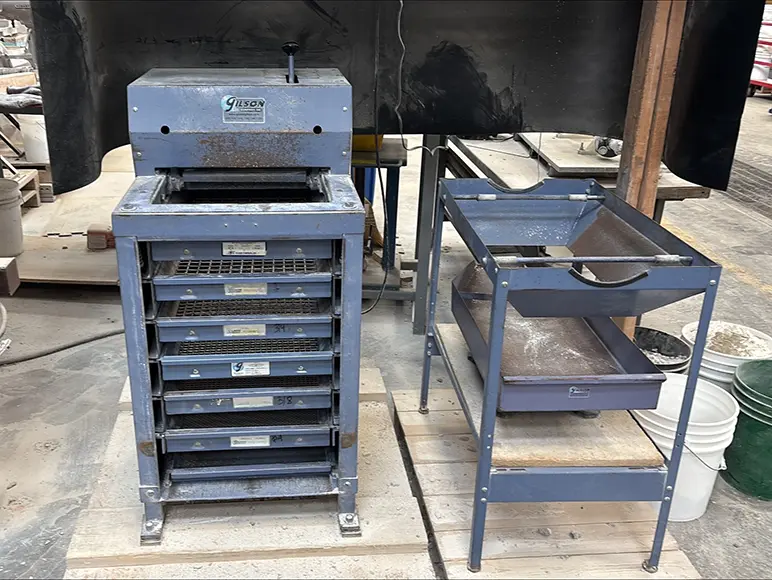 Machine used during sieve analysis to determine material's gradation, or the range of particle sizes within the aggregate